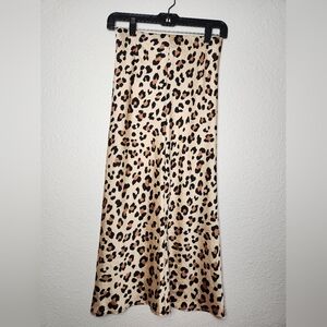 Forever 21 Leopard Print Maxi Skirt Size Small